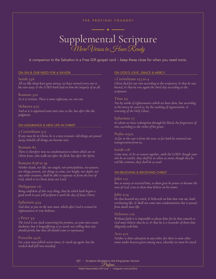 Supplemental Scripture reference sheet cover